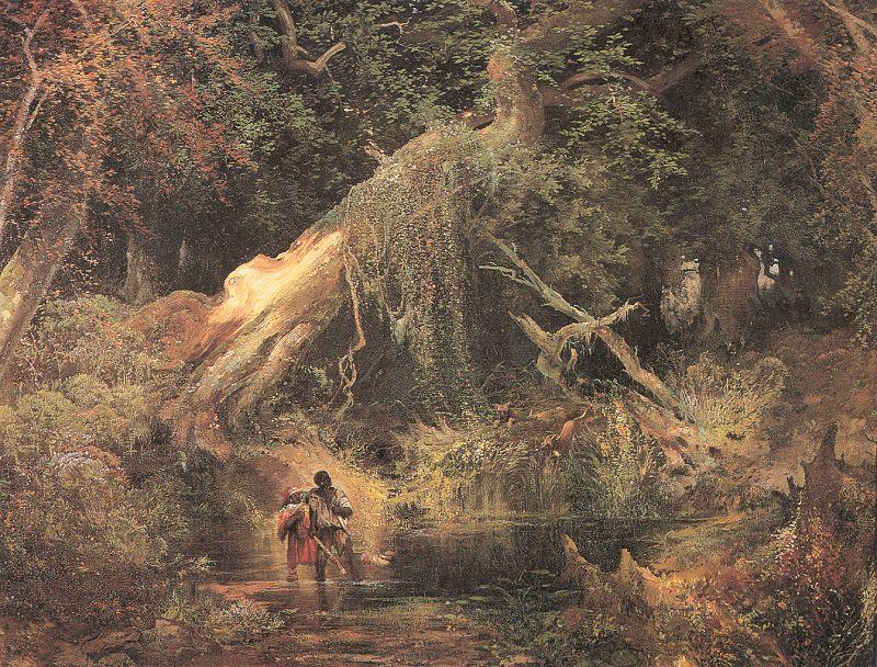 Moran, Thomas Slaves Escaping Through the Swamp oil painting picture